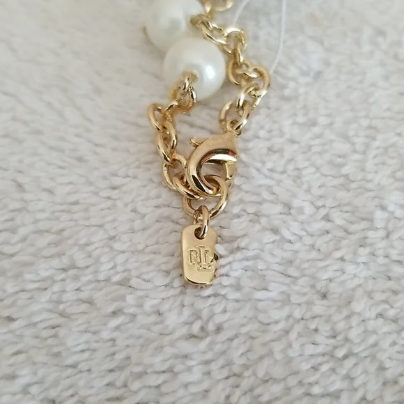 New Ralph Lauren Faux Pearl Chain Bracelet - Picture 6 of 6